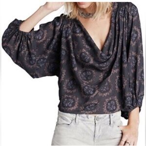 Free People Cowling Around Medallion Print Top Large